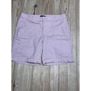 Lee Women's Heritage Mid Rise Regular Fit Plum Purple Dungaree Shorts 14M